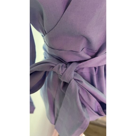 J CREW  Career Cotton Oxford Blouse-Full Tie Wrap Around-Size M - Picture 4 of 8